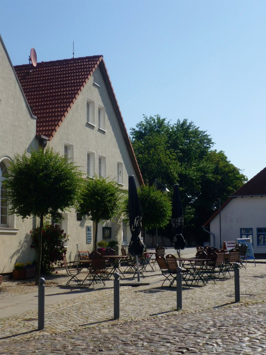 Blick auf den Markt in Wiek